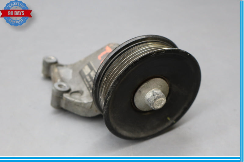 Load image into Gallery viewer, 10-19 Jaguar XJ XF XK S/C Engine Lower Belt Idler Pulley Bracket w/ Pulley Oem