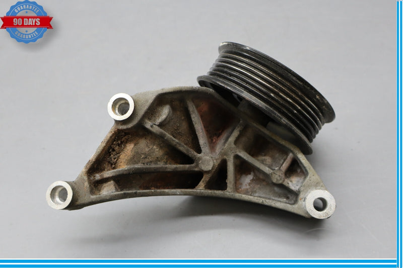 Load image into Gallery viewer, 10-19 Jaguar XJ XF XK S/C Engine Lower Belt Idler Pulley Bracket w/ Pulley Oem