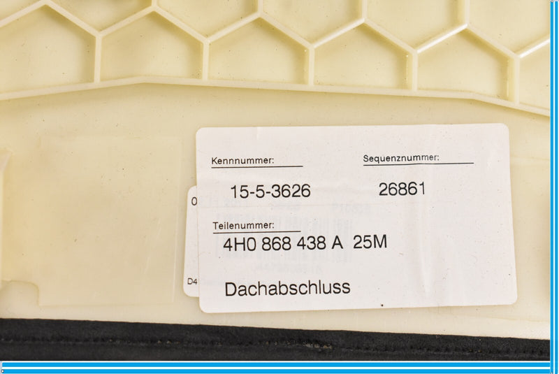 Load image into Gallery viewer, 11-18 Audi A8 S8 Quattro Roof Headliner Rear Header Trim Cover Oem
