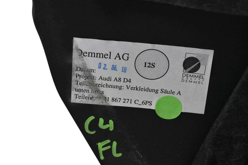 Load image into Gallery viewer, 11-18 Audi A8 Front Left Door Sill Scuff Plate Trim Cover Black 4H1867271C OEM