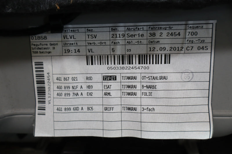 Load image into Gallery viewer, 12-18 Audi A6 Quattro Front Left Driver Side Interior Door Panel 4G1867021A Oem