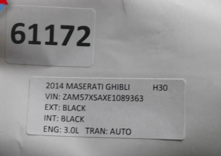 Load image into Gallery viewer, 14-22 Maserati Ghibli Rear Left Driver Side Door Shell Panel Black 673001734 Oem