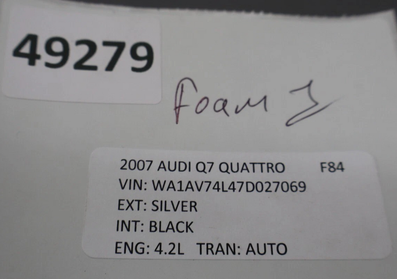 Load image into Gallery viewer, 07-09 Audi Q7 Front Bumper Impact Bar Energy Absorber Foam Black 4L0807550 Oem