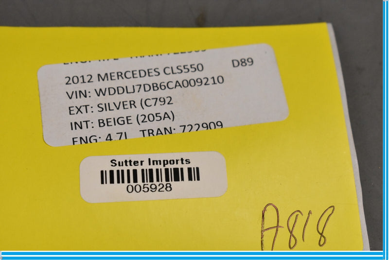 Load image into Gallery viewer, 12-18 Mercedes CLS550 W219 Rear Right Passenger Door Whether Strip Seal Oem