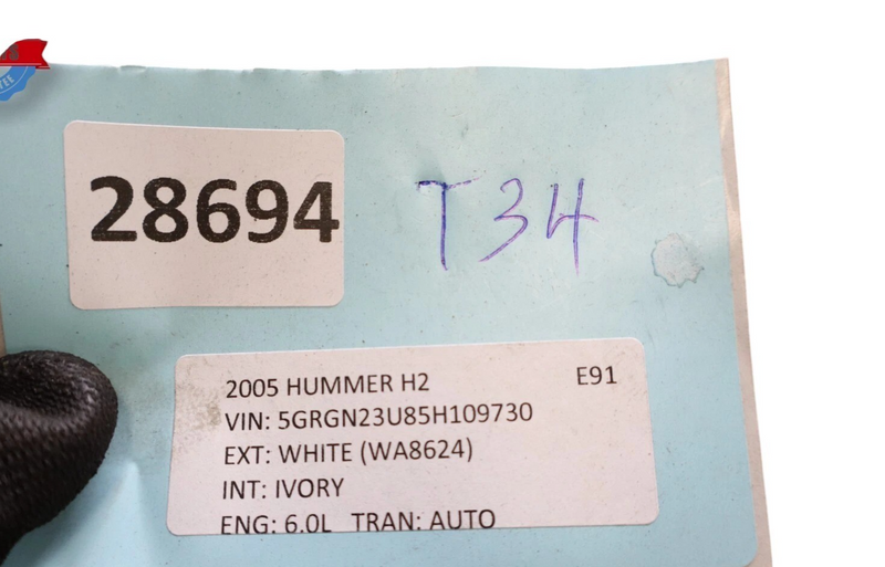 Load image into Gallery viewer, 03-07 Hummer H2 Hood Grille Vent W/Handles Hood Trim Panel Black 25928163 Oem