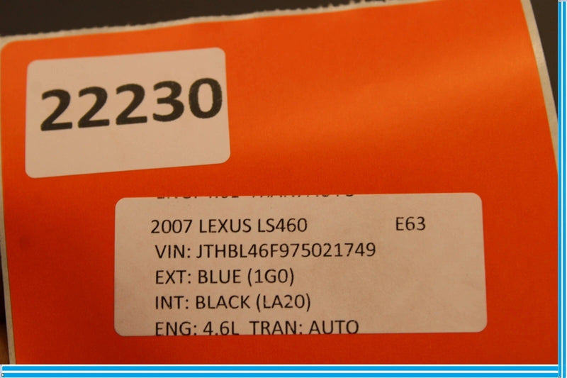 Load image into Gallery viewer, 07-12 Lexus LS460 Rear Trunk Lid License Plate Trim Panel Black 7680150040 Oem