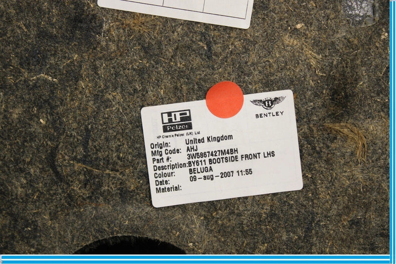 Load image into Gallery viewer, 06-12 Bentley Continental Rear Left Side Trunk Panel Trim Cover 3W5867427 OEM