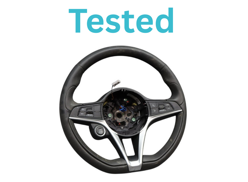 Load image into Gallery viewer, 17-22 Alfa Romeo Giulia Steering Wheel Black Leather w/ Switch Buttons Oem