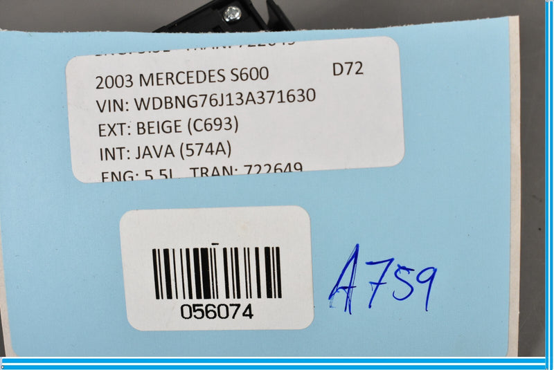 Load image into Gallery viewer, 03-06 Mercedes S500 S600 W220 Front Right Passenger Window Control Switch Oem