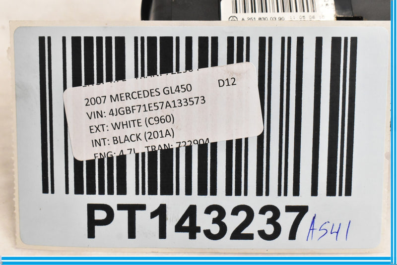 Load image into Gallery viewer, 06-12 Mercedes X164 GL450 ML350 Driver Master Window Control Switch Cover Black
