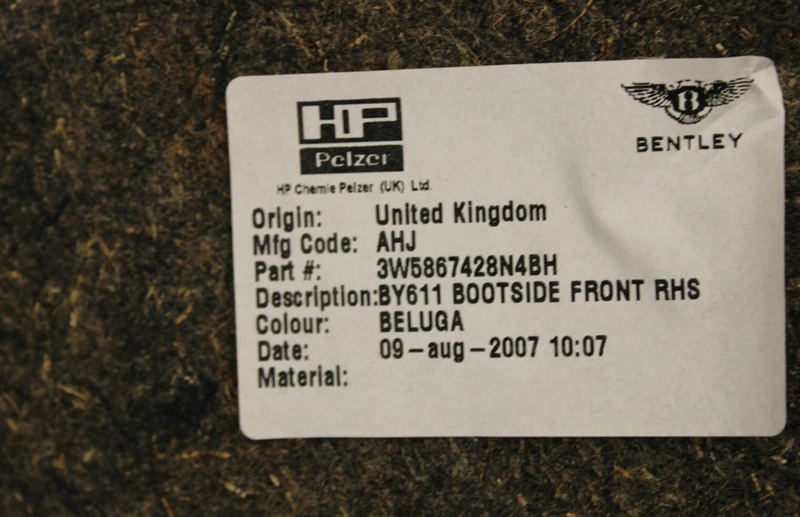 Load image into Gallery viewer, 06-12 Bentley Continental Rear Right Side Trunk Panel Trim Cover 3W5867428N Oem