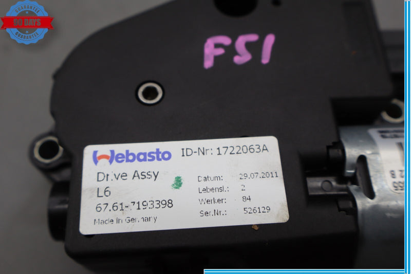 Load image into Gallery viewer, 09-15 BMW 740i 750Li xDrive Upper Overhead Sunroof Adjustment Motor Oem