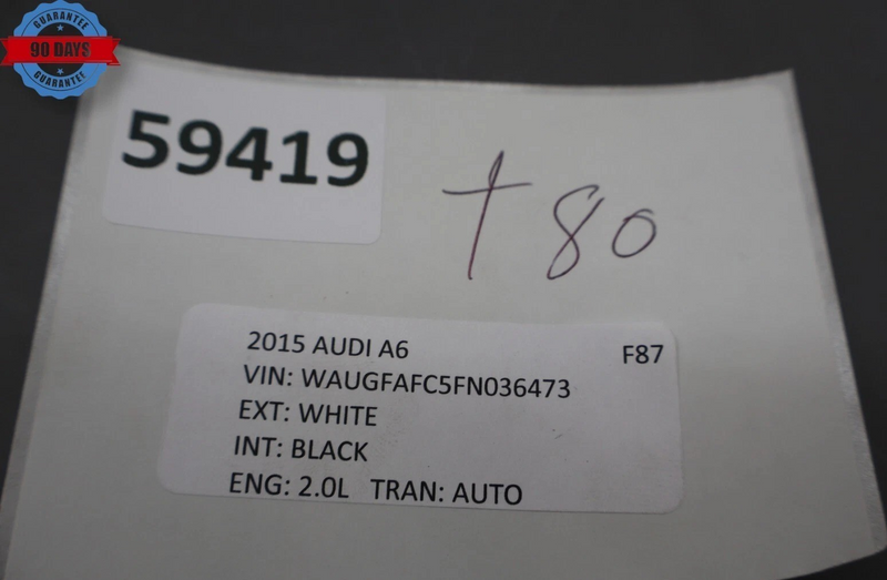 Load image into Gallery viewer, 12-18 Audi A6 Rear Right Passenger Side Seat Cushion Bolster Leather Black Oem