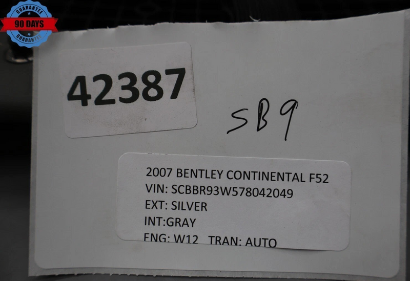 Load image into Gallery viewer, 06-12 Bentley Continental Front Right Passenger Side Seat Back Trim Cover Oem