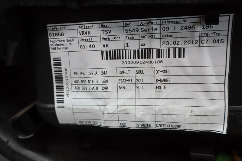 Load image into Gallery viewer, 12-18 Audi A6 Quattro Front Right Passenger Side Interior Door Panel Black Oem