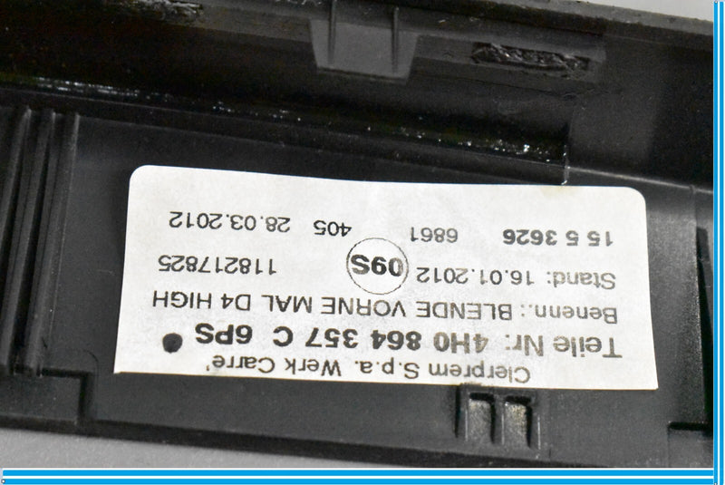 Load image into Gallery viewer, 11-18 Audi A6 A7 A8 Q5 Q7 Quattro Armrest Console Trim Bezel 4H0864357C Oem