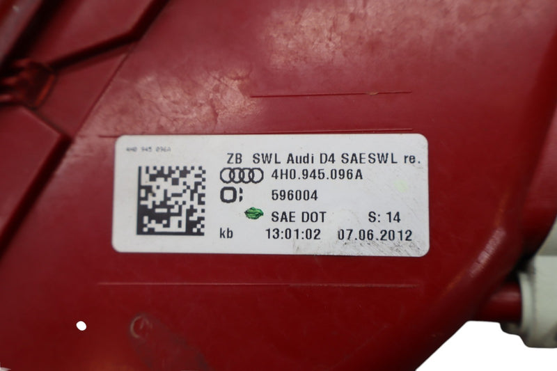 Load image into Gallery viewer, 11-14 Audi A8 A8L Quattro Rear Right Passenger Side Outer Tail light lamp Oem