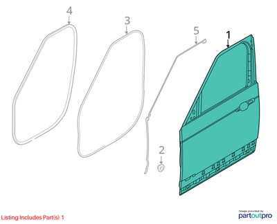 14-22 Land Rover Range Rover Sport Front Left Driver Side Door Panel Shell Oem