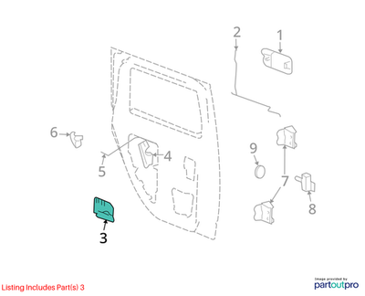 03-09 Hummer H2 Rear Left Driver Side Interior Door Handle 15186042 Oem