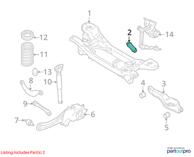 Load image into Gallery viewer, 06-13 Volvo C70 Rear Back Suspension Damper Vibration Bracket Oem
