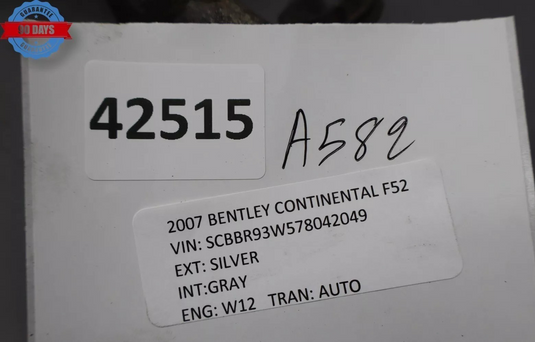 03-16 Bentley Continental Left Side Engine Oil Separator W/ Pipe 07C103426AA Oem