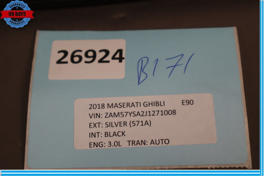 14-20 Maserati Ghibli Front Left Driver Side Seat Cover Panel Trim Oem