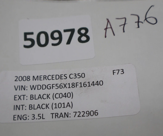 08-14 Mercedes C250 C300 C350 Rear Right Side Door Control Module 2048702526 OEM