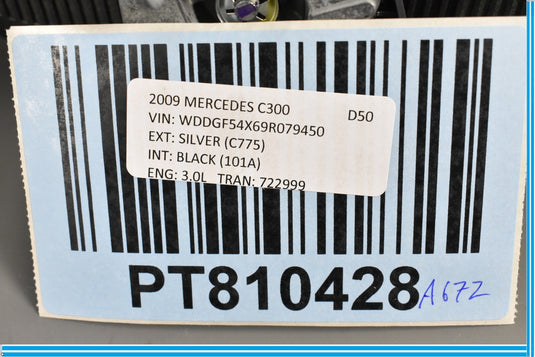 08-14 Mercedes C300 C350 W204 Interior Rear View Mirror Black Oem