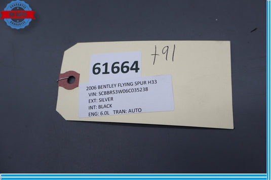 06-12 Bentley Continental Flying Spur Rear Right C Pillar Cover Trim Panel Oem