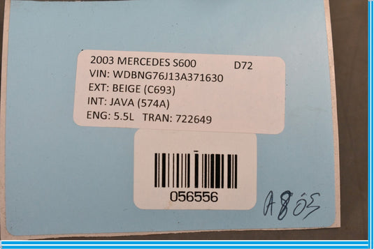 03-06 Mercedes S500 S600 Rear Right Passenger Side Seat Belt Buckle Oem