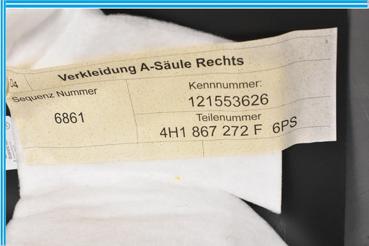 11-14 Audi A8 Right Passenger Side Door Sill Scuff Plate Trim Cover Panel Oem