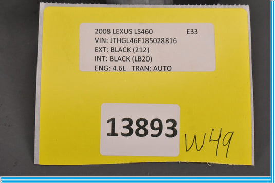 07-17 Lexus LS460 Rear Left Driver Side Window Motor Regulator Oem