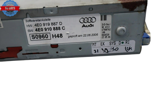07-12 Audi Q7 4L DVD Changer Navigation Player Receiver GPS Drive 4E0919887D OEM