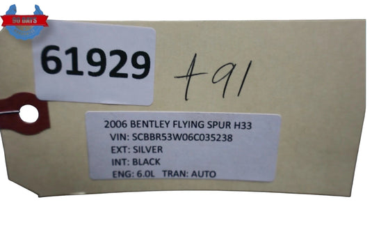 03-12 Bentley Continental Flying Spur Right Side Trunk Under Cover Shield Oem