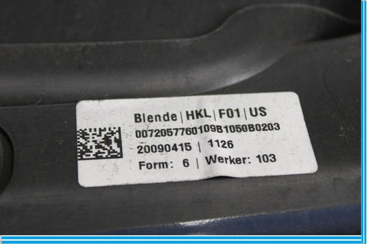 09-15 BMW 750Li F01 F02 Trunk Lid License Trim Cover Panel 51497186534 OEM