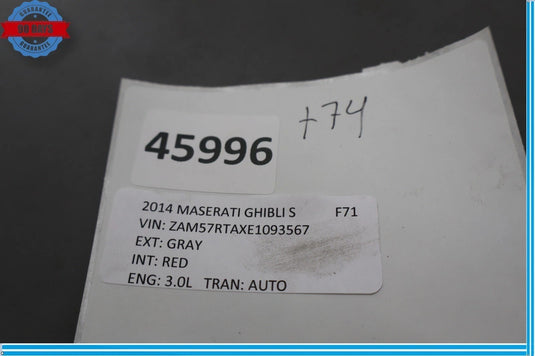 14-19 Maserati Ghibli Front Right Passenger Side Dash Knee Panel Trim Oem