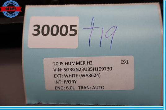 03-09 Hummer H2 Front Left Driver Side Hood Flare Upper Cover Molding Black OEM