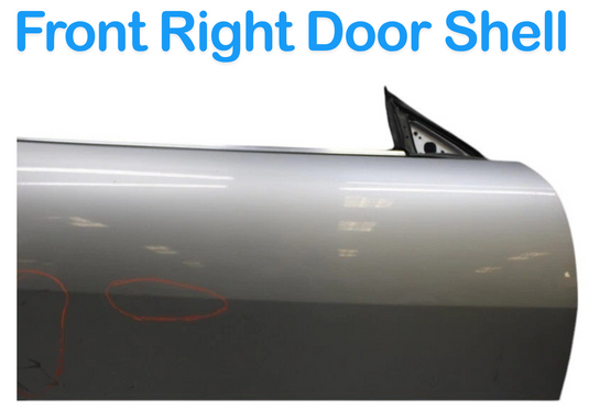 07-15 Jaguar XK XKR X150 Front Right Side Exterior Door Shell Panel Silver OEM