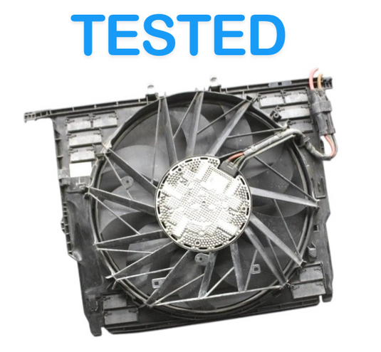 09-15 BMW 750i 740i Engine Radiator Cooling Fan Shroud W/ Motor 17427575258 OEM