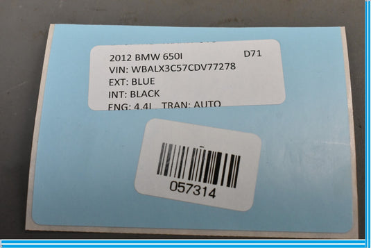12-18 BMW F12 F13 640i 650i Soft Center Tail Seat Cushion Oem