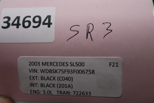 03-12 Mercedes SL500 Front Right Passenger Side Lower Seat Track Rail Frame Oem