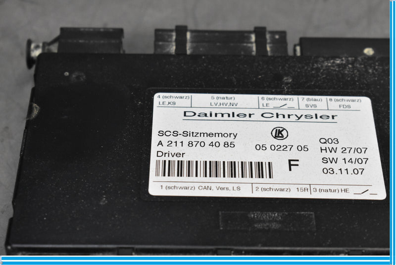Load image into Gallery viewer, 03-12 Mercedes CLS550 E550 W219 Front Left Side Seat Control Module Oem
