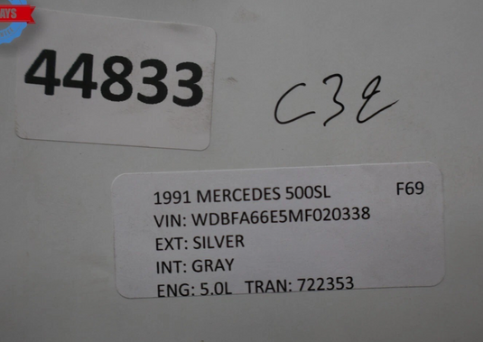 90-95 Mercedes 500SL 300SL Anti Theft Key Alarm Control Module A1298200626 Oem