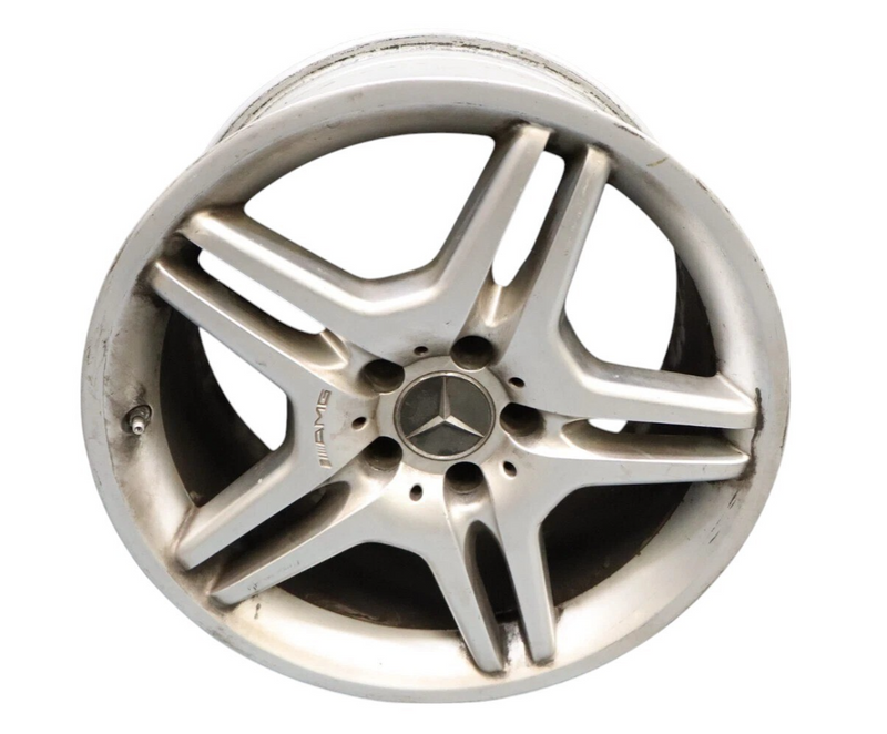 Load image into Gallery viewer, 11-12 Mercedes SL55 AMG 18" Rear Wheel Rim Silver 5 Twin Spoke A2304012902 OEM
