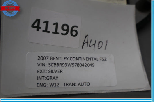 03-12 Bentley Continental Right Side Dashboard Dash Trim Bezel 3W5857073A Oem