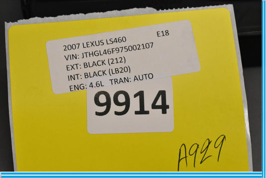 07-09 Lexus LS460 Front Right Passenger Door Control Module Oem