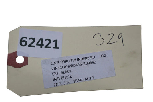 2003 Ford Thunderbird Front Left Driver Side Interior Door Panel Cover Black Oem