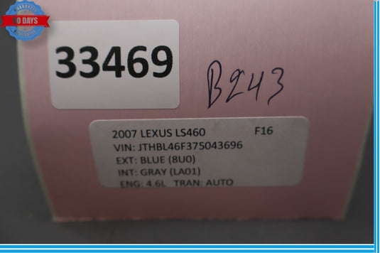 07-09 Lexus LS460 LS460L TPMS Tire Pressure Monitor Receiver Module Unit Oem