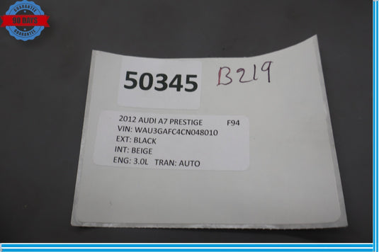 12-18 Audi A7 Quattro Rear Center Console Back Cover Panel Bezel Trim Oem