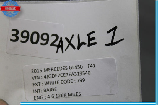 13-16 Mercedes X166 GL450 GL550 Rear Right Passenger Side CV Axle Shaft Oem